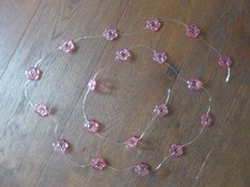 Deko Blumen Kette Girlande rosa Draht Blumengirlande 2 m Blumenkette Mädchen