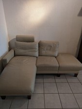 Modernes Echtleder-Sofa von Gepade, Kopfteil verstellbar inkl. Fach
