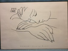 Pablo Picasso gemälde Schlafende Frau“ (1952) Mit Rahmen 100×70cm