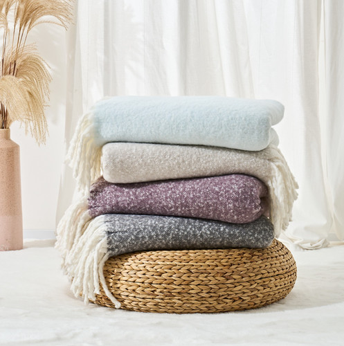 Unifarbener mohair überwurf - unifarbener, mohair-Überwurf