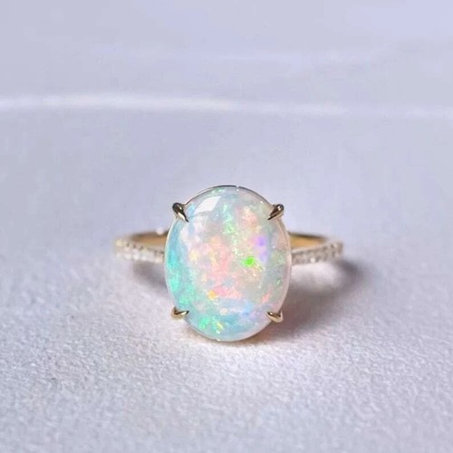 Silberring weißer opal - silberring,