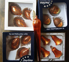 Christbaumkugeln Zapfen Eichel Glocken/ Vintage kupfer Glas