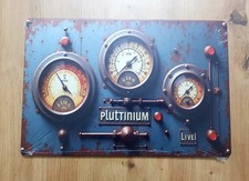 Retro Metallschild Pluttinium Live Industrie Design Steampunk Deko - Sammler
