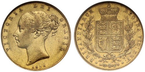 Victoria 1838 sovereign 1 - 1838, sovereign,