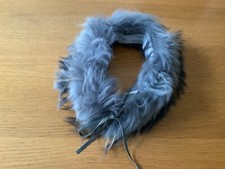 Pelz Schal Halskrause silber - grau zum Umbinden von "Elegance"