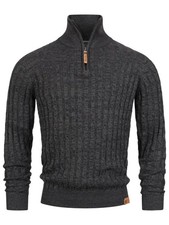 Indicode Herren Strickpullover INHector-Pullover Pulli Stehkragen Reißverschluss