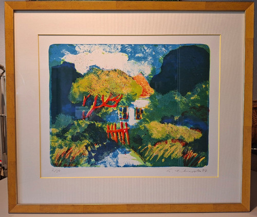 Große farbfrohe lithographie - farbfrohe,