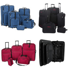 5-tlg Reisekoffer Koffer Stoff