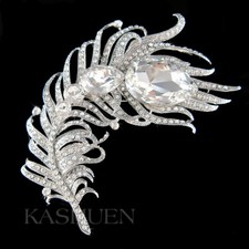 Pfauenfeder mit Swarovski