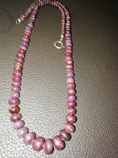 Echte Kette Collier Rubin Linsen Verlauf Länge 45 cm