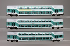 3 Fleischmann DB Doppelstock Nahverkehrs Wagen Zug 5121 5122 K OVP neuw ABD-2049