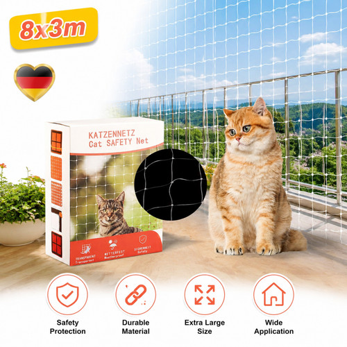 Transparent katzennetz 3 m - 8,