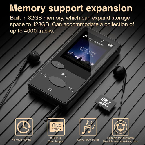 Mp3 player bluetooth 32gb - bluetooth, 5.3