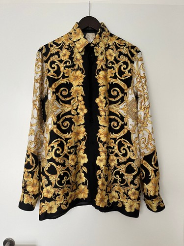 Versace seiden langarmhemd - seiden-langarmhemd, –