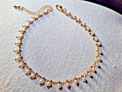 Fusskettchen perlen gold - ,