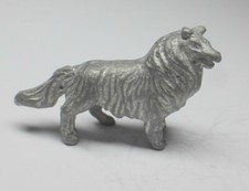 alte Zinnfigur Zinn Figur ? Hund Windhund ? Collie Briefbeschwerer stehend  min