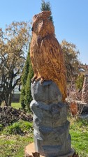 Eule Uhu Holz Skulptur