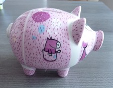 RITZENHOFF Piggy Bank Künstler INA HATTENHAUER -  selten - Sparschwein Dose groß