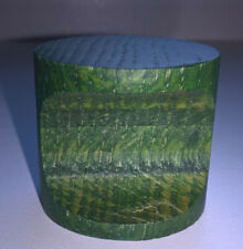 Holzgriff Holzknopf Eiche massiv grün rund mit Griffmulde 9 Stk. vorhanden 