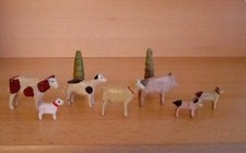 Reifentiere Seiffen Alte Erzgebirge Holz Bauernhof Volkskunst Handarbeit Vintage