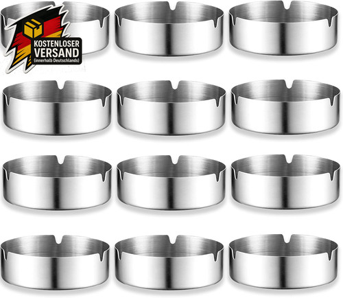 Edelstahl aschenbecher set - edelstahl, 12