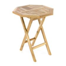 DIVERO Balkontisch Gartentisch Klapptisch Beistelltisch Holz Teak natur Ø 60 cm