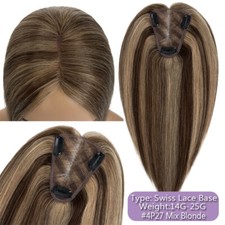 Dick Topper Toupet Handgemacht Seide Lace Clip In Remy Echthaar Perücke Haarteil