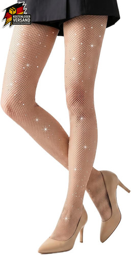 Netzstrumpfhose mit strass - mit,