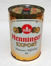 Vintage Blech Bierfass - Henninger Export 3,8 Liter Fass von 1974
