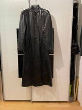 Neo Matrix Schwarz Gothic Stil Herren Leder Langer Mantel Bat Attack