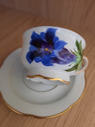 Mokkatasse antik motiv blauer - mokkatasse,