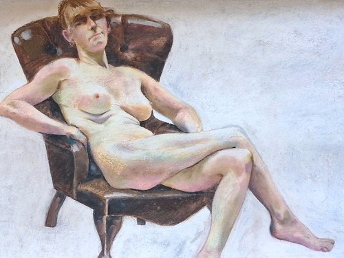 Pastell gemälde sitzender akt - pastell,