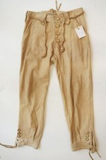 Lange Lederhose Büffelleder dick und schwer braun echt Vintage gewaschen Gr.46