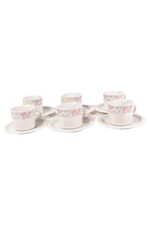 Hebei Porzellan Kaffeeservice 6 Gedecke Weiß Blumenmuster Elegant Vintage