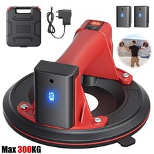 Elektrischer 8" Vakuum Saugheber Glassauger mit 2× Fliesen Akku Saugnapf 300KG