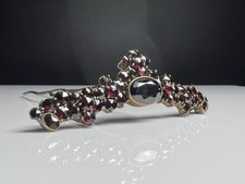 Antik Schmuck Brosche Granat