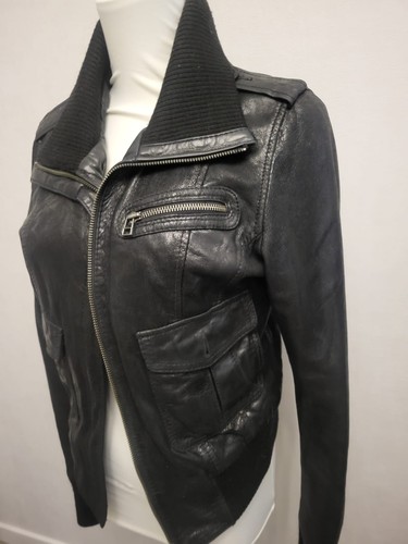 Schwarz lederjacke - schwarz,