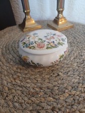 Aynsley  Bone China Cottage Garten Porzellan Dose mit Deckel Blumenmotiv Vintage