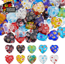 Millefiori Glasperlen Herz