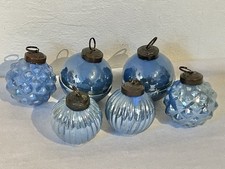6er Set Glas Kugeln Blau