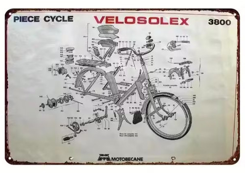 Wandschild metall velo solex - metall,