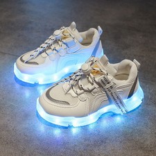 LED Leuchtende USB Aufladen Leuchtschuhe Schnürschuhe Blinkende Turnschuhe