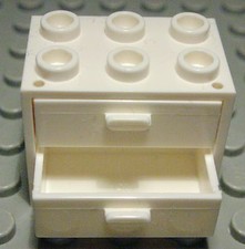 Lego Schrank 2x3x2 Weiss mit Weissen Schubladen                            (407)