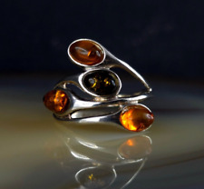 Ring Silber 925 Bernstein 17,4 mm Vintage filigran - elegant & zeitlos schön 