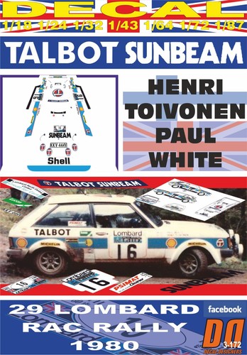 Decal talbot sunbeam lotus - talbot,