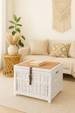 Design Couchtisch Truhe Rattan