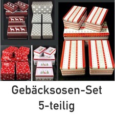 Gebäckdosen 5er Set Plätzchen-Dosen Keksdosen Metalldosen Geschenkdosen