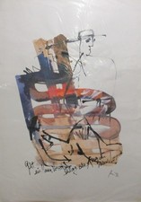 Paar Erotik große Zeichnung 100x70 cm original Kunstakademie Düsseldorf Papier