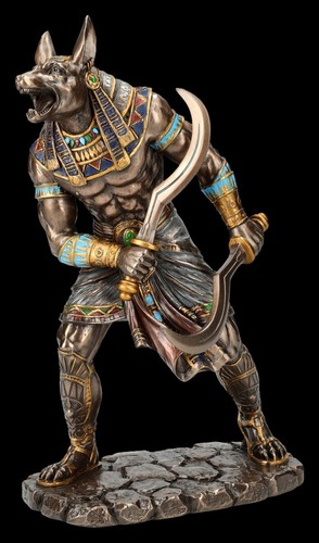 Anubis figur mit chepesch - figur,