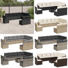 10/11-tlg. Outdoor Sofagarnituren Garten-Sofagarnitur mit Kissen Poly Rattan